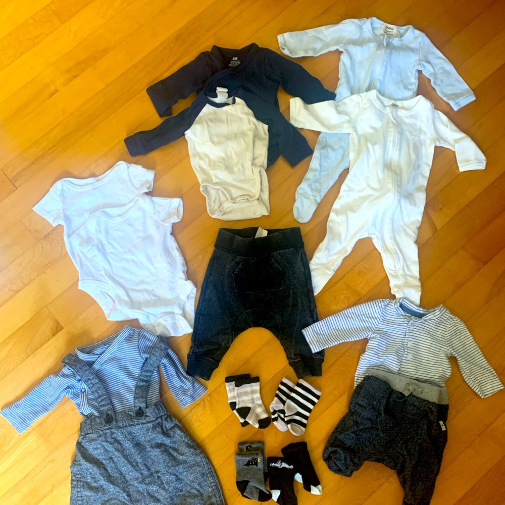 Organic cotton newborn/1-2 month baby boy